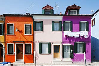 Burano island, Venice, Italy - typical colored house