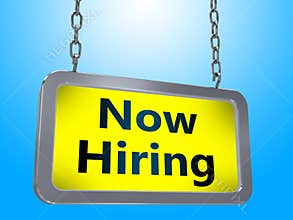 Now Hiring on billboard
