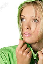Woman in raincoat