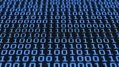 Random binary digits, LCD screen