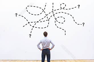 Complex difficult task or question, problem concept