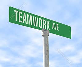 Teamwork Themed Street Sign