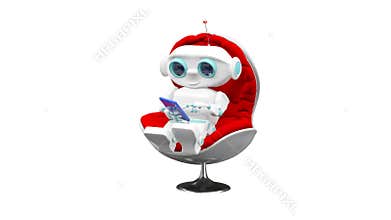 3D Animation of the Little Robot In the Armchair with Alpha Channel