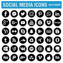 Social media icons black round