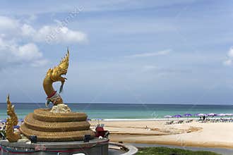 Karon beach naga statue landmark phuket thailand