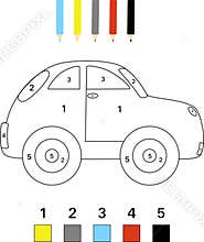 Color by number game for kids