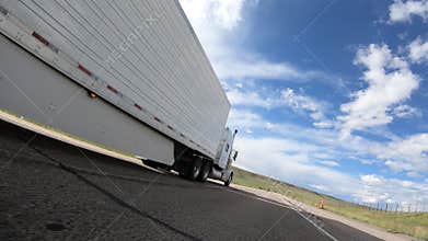 Classic Semi-Truck Overtake
