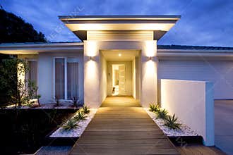 Contemporary home front entrance