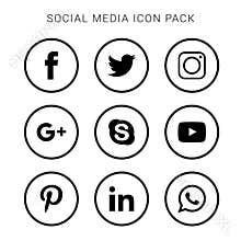 Collection of social media icons and logos