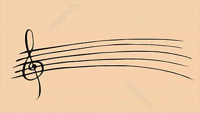 Draw of Musical Notes on Sepia background