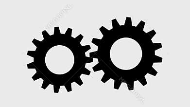 Spinning gears , video with a transparent background