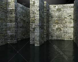Surreal Maze, Water Background, Danger