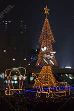 Christmas reindeer sleigh lights effects