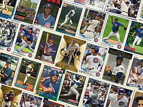 Chicago Cubs baseball trading card collage