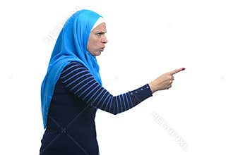 Beautiful Modern Muslim Woman Expressing Anger
