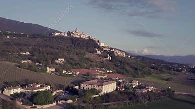 Trevi, Umbria, Italy: aerial view.
