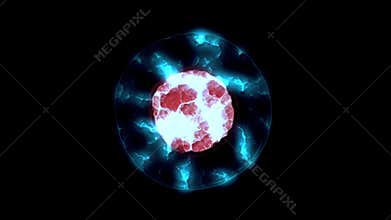 Cellular division of cell-like lifeform. Microbiology animation of cell mitosis