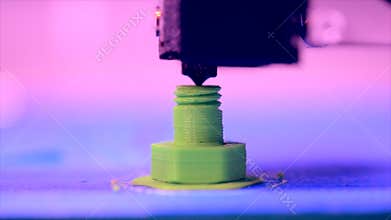 Objects printed by 3d printer. Fused deposition modeling FDM.