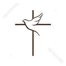 Logo of the church. The cross of Jesus Christ and the flying dove is a symbol of the Holy Spirit.