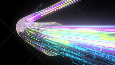 4k Video Fiber Optics Data Stream. Prores 444