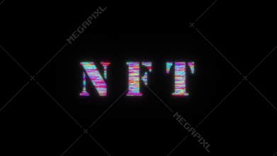 NFT colorful text word flicker light animation