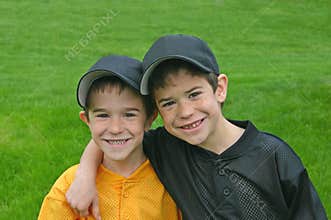 Brothers In Baseball Uniforms