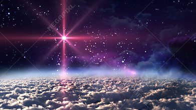 Space night red star
