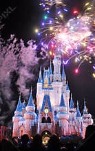 Fireworks at Disney Cinderella Castle