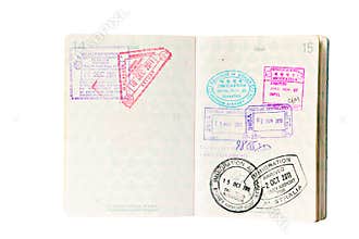 Immigration stamps in Canadian Passport