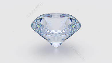 Large clear diamond rotating 4K video. 3d illustration