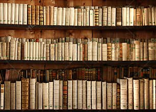 Old books on a shelf