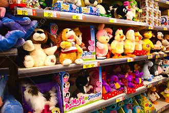 Baby toys in supermarket