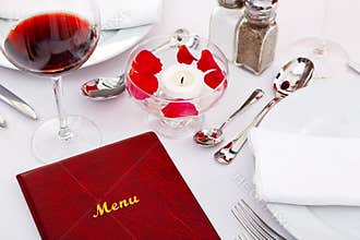 Menu on a restaurant table