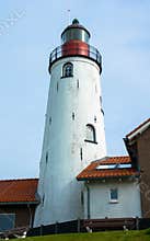 Close up of Urk Lighthouse at the eastern banks of the IJsselmeer. Netherlands.