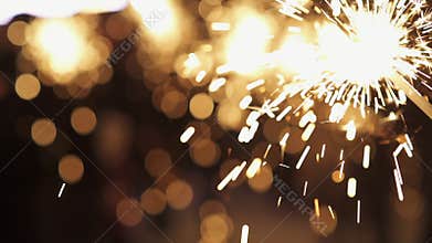 Sparkler firework burning New Year