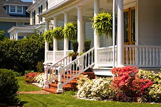 White Victorian porch