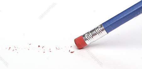 Pencil erasing a mistake