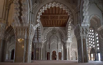 Interior of The Hassan II Mosque in Casablanca, Morocco