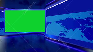 3D Virtual News Studio Background