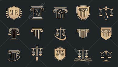 Law, finance, attorney and business logo design. Luxury, elegant modern concept design