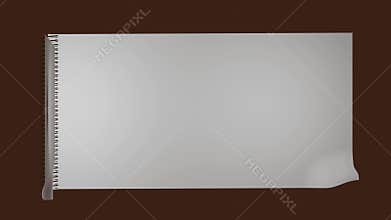 Retro notepad with a spiral, sheets of paper with a bent corner are turned. Can be used as a frame for own message