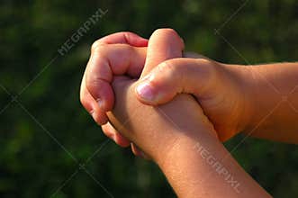 Child hands praying
