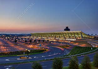 Dulles airport at dawn near Washington DC