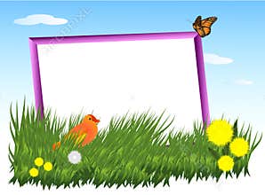 Frame in the grass, cdr vector