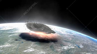 Meteorite impact artist impression.