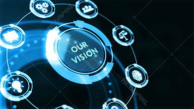 Business, Technology, Internet and network concept. Virtual screen of the future and sees the inscription: Our vision