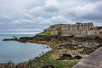 Castle Cornet on Saint Peter Port - capital of Guernsey - British Crown dependency in English Channel