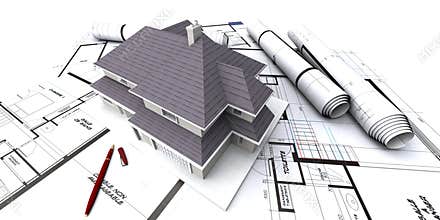 Houses on architect's plan