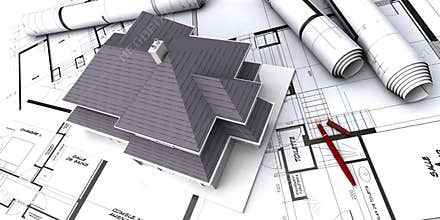 Houses on architect's plan