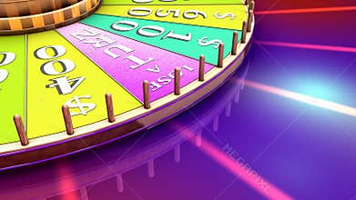 Artist rendering, fun television game show wheel.